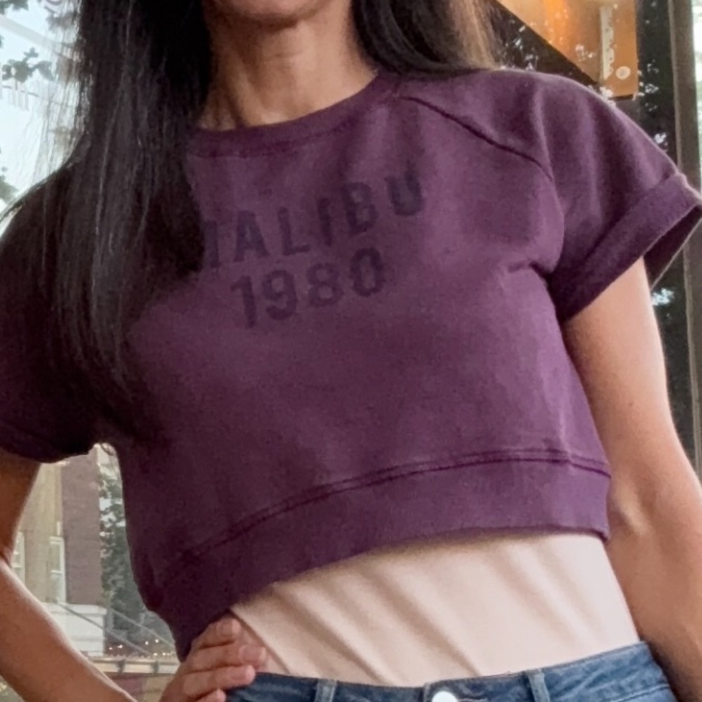 Zara Purple Crop Top 100% Cotton